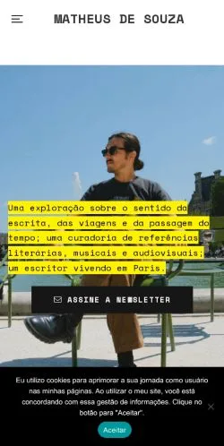 Anteprima del sito Matheus de Souza, media di Brasile per articoli sponsorizzati