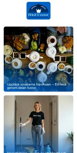 Preview of the Mat Vanor website, a media outlet in Sweden for sponsored articles