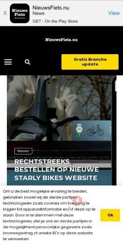 Anteprima del sito Nieuwsfiets Media, media di Paesi Bassi per articoli sponsorizzati