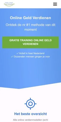 Anteprima del sito Online Geld Verdienen, media di Paesi Bassi per articoli sponsorizzati