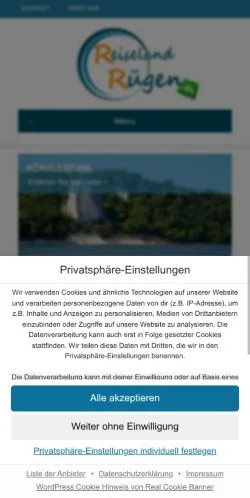 Anteprima del sito Reiseland Rügen, media di Germania per articoli sponsorizzati