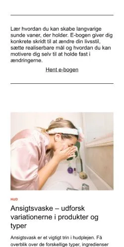 Podgląd witryny sundhedslinjen.dk, medium z kraju Dania do artykułów sponsorowanych