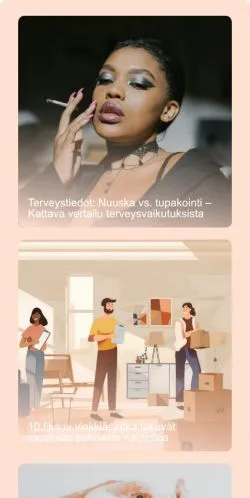 Podgląd witryny Vaimoblogi, medium z kraju Finlandia do artykułów sponsorowanych