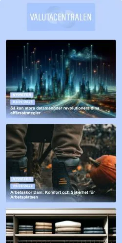 스폰서 기사용 스웨덴 매체 Valutacentralen 사이트 미리보기