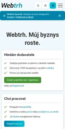 Anteprima del sito Webtrh. Můj byznys roste., media di Cechia per articoli sponsorizzati