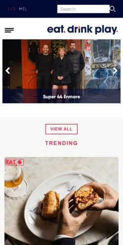 스폰서 기사용 미국 매체 Eat Drink Play 사이트 미리보기