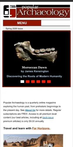 Anteprima del sito Popular Archaeology, media di Stati Uniti per articoli sponsorizzati
