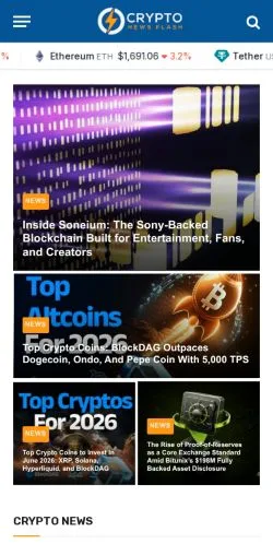 Anteprima del sito Crypto News Flash, media di Stati Uniti per articoli sponsorizzati