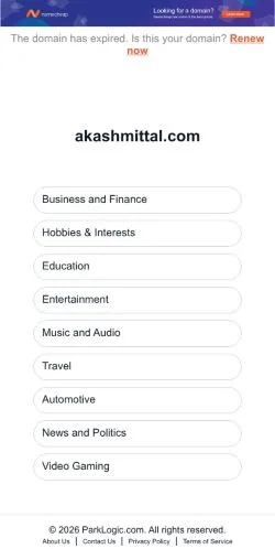 Anteprima del sito Akash Mittal, media di Stati Uniti per articoli sponsorizzati