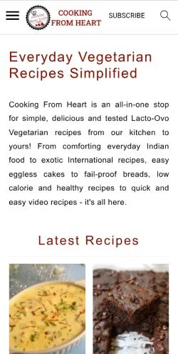 スポンサード記事向けのイギリスメディア、Cooking From Heartのサイトプレビュー