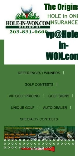 Anteprima del sito Hole In One Insurance, media di Regno Unito per articoli sponsorizzati