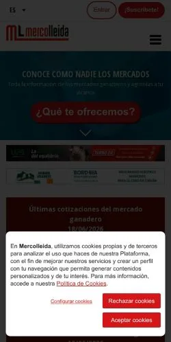 Aperçu du site MERCOLLEIDA, média de Espagne pour articles sponsorisés