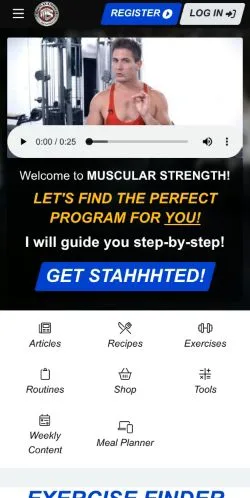 Podgląd witryny Muscular Strength, medium z kraju Stany Zjednoczone do artykułów sponsorowanych