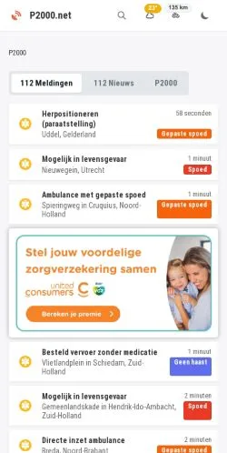 Forhåndsvisning af P2000 & 112 Meldingen Live, medie fra Nederlandene til sponsorerede artikler