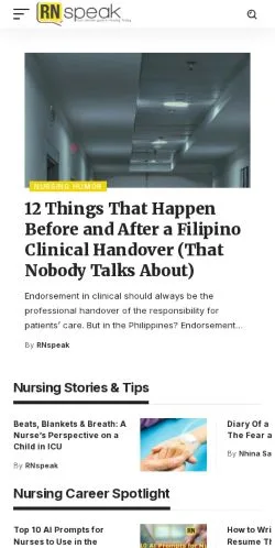 Vorschau der Website RN Speak, Medium aus Vereinigte Staaten für gesponserte Artikel
