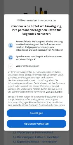 Anteprima del sito Immonovia, media di Germania per articoli sponsorizzati