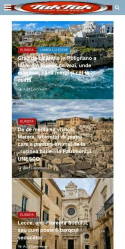 Anteprima del sito TukTuk, media di Romania per articoli sponsorizzati