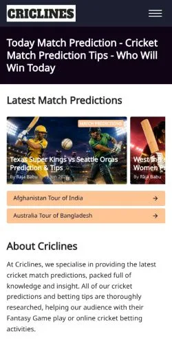 Forhåndsvisning af Cricline, medie fra USA til sponsorerede artikler