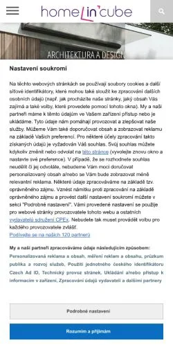 Anteprima del sito HomeInCube, media di Cechia per articoli sponsorizzati