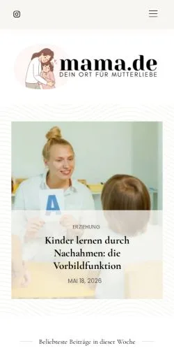 Preview of the Mama website, a media outlet in Germany for sponsored articles