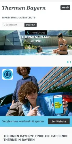 Anteprima del sito Thermen Bayern, media di Germania per articoli sponsorizzati