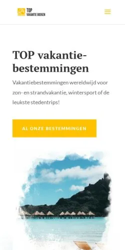 Anteprima del sito Topvakantie-Boeken, media di Paesi Bassi per articoli sponsorizzati