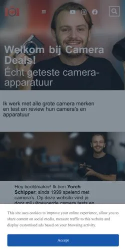 Anteprima del sito Camera Deals, media di Paesi Bassi per articoli sponsorizzati