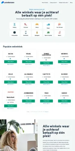 Anteprima del sito Later Betalen, media di Paesi Bassi per articoli sponsorizzati
