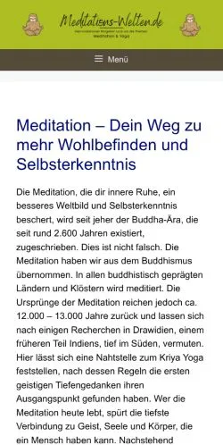 Anteprima del sito Meditations-Welten, media di Germania per articoli sponsorizzati