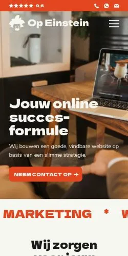 Preview of the Op Einstein website, a media outlet in Netherlands for sponsored articles
