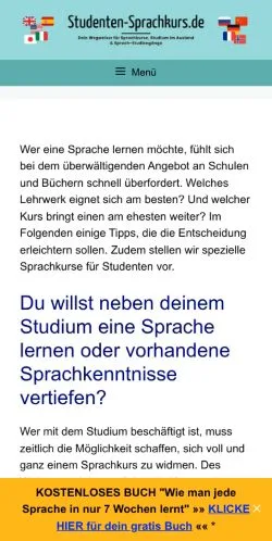 스폰서 기사용 독일 매체 Sprachkurse Für Studenten 사이트 미리보기