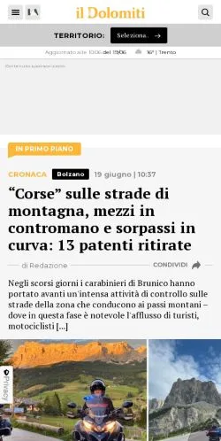 Anteprima del sito il Dolomiti, media di Italia per articoli sponsorizzati