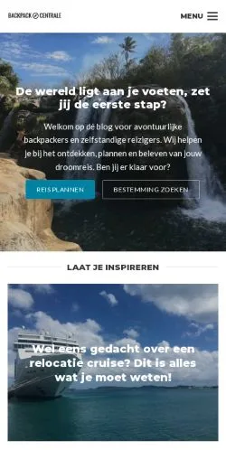 Podgląd witryny Backpackcentrale, medium z kraju Holandia do artykułów sponsorowanych