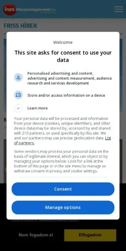 Anteprima del sito InfoMosonmagyaróvár, media di Ungheria per articoli sponsorizzati