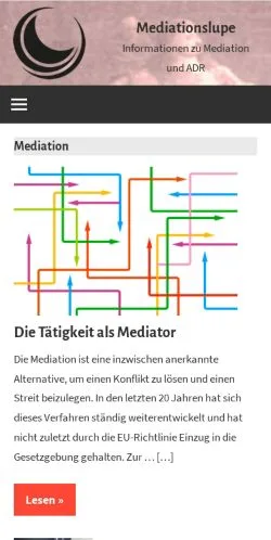 Pré-visualização do site Mediationslupe, meio de Alemanha para artigos patrocinados