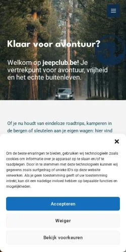 Podgląd witryny Jeepclub, medium z kraju Belgia do artykułów sponsorowanych