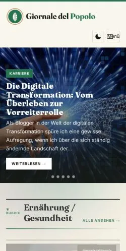 Aperçu du site Die Stimme Der Schweiz, média de Suisse pour articles sponsorisés