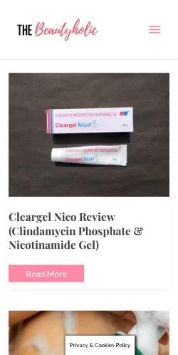 Anteprima del sito Beautyholic, media di Stati Uniti per articoli sponsorizzati