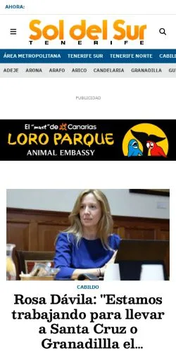 Podgląd witryny Sol Del Sur, medium z kraju Hiszpania do artykułów sponsorowanych