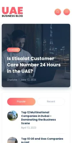Anteprima del sito UAE Business Blog, media di Stati Uniti per articoli sponsorizzati