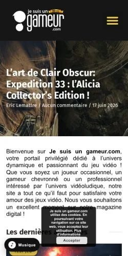Anteprima del sito Je Suis Un Gameur, media di Francia per articoli sponsorizzati