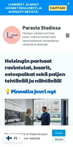 Anteprima del sito Parasta Stadissa, media di Finlandia per articoli sponsorizzati