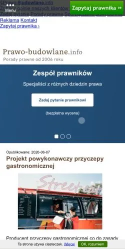 Anteprima del sito Prawo Budowlane, media di Polonia per articoli sponsorizzati