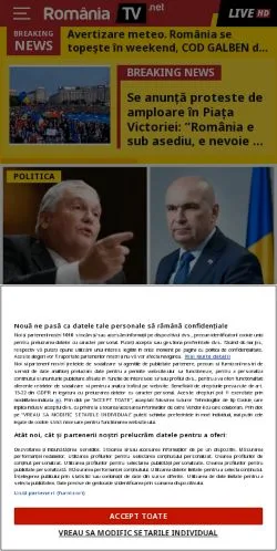 Podgląd witryny Romania TV, medium z kraju Rumunia do artykułów sponsorowanych