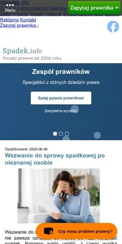Podgląd witryny Prawo Spadkowe, medium z kraju Polska do artykułów sponsorowanych
