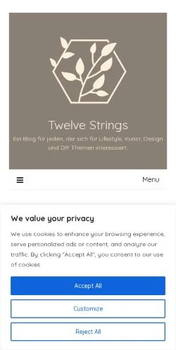 Forhåndsvisning av nettstedet Twelve Strings, medium fra Tyskland for sponsede artikler