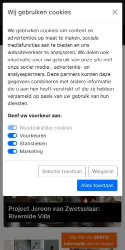 Anteprima del sito UW-Woonmagazine, media di Paesi Bassi per articoli sponsorizzati