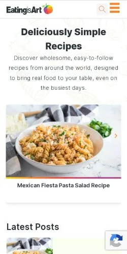 스폰서 기사용 영국 매체 EatingIsArt.com 사이트 미리보기