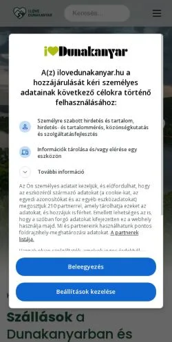 Anteprima del sito I Love Dunakanyar, media di Ungheria per articoli sponsorizzati