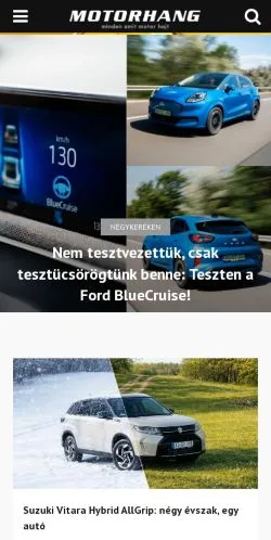 Anteprima del sito motorhang.HU -, media di Ungheria per articoli sponsorizzati